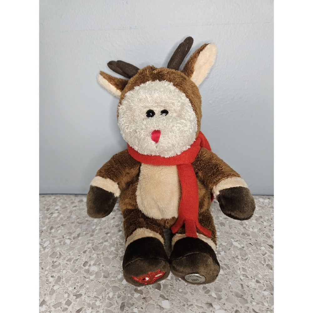 Starbucks 2003 Bearista Bear Rudolph Red Nose Reindeer Costume Plush Toy Stuffed